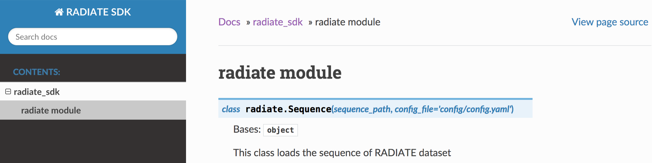 RADIATE Software Development Kit (SDK) and Pre-Trained Models